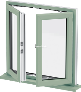 بولي كلوريد الفينيل الفينيل Low E Glass Gazed Plastic Frame Casement Window